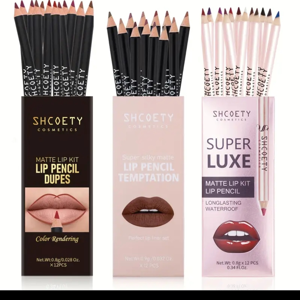 Matte Lip Liner Set - Red, Pink, Brown